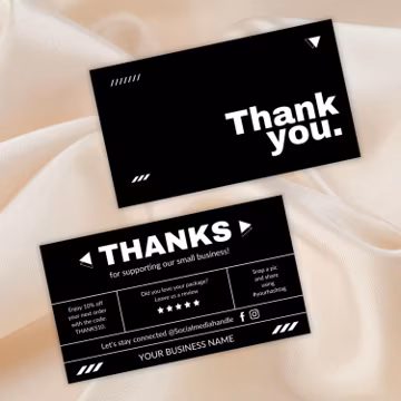 Modern Thank You Card Canva Template, Minimalist Black and White (Digital Download)
