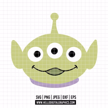 6283 - Toy Story alien cartoon mode Svg, Eps, Png, Jpeg, Dxf. Disneyy Toy Story dtf.