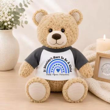 Child Abuse Prevention Awareness Teddy Bear Plushie Gift, Blue Child Welfare Plush Elephant, Puppy Dog Plushie For Case Workers, CPS Lion