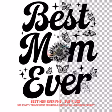 Mom Ever SVG Clipart | Mother's Day Hand-Drawn Design (Instant Download)