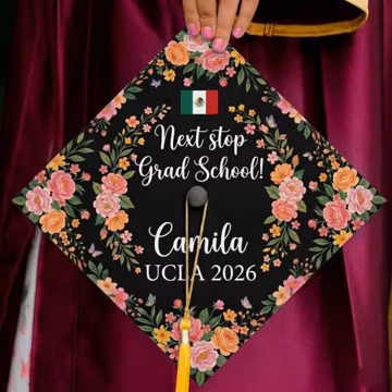 Personalized Mexican Floral Graduation Cap Topper, Spanish Class of 2026, Graduation Cap Decoration, Graduation Gifts, Latina Graduation Cap