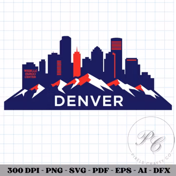 Denver Colorado Skyline SVG, Mountains Vector for Shirts & Signs, Gift for Him