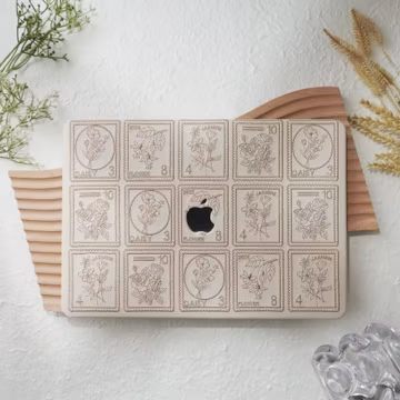 light color Warm Ivory Flora Post Premium Stitching 3D Embroidered Laptop Case for MacBook . Air Pro M1 M2 M3 M4 M5 Air 13.6 Pro 14 16 15.