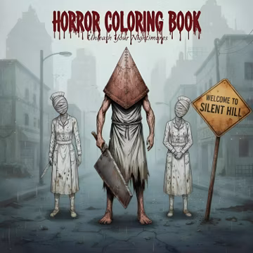 Surreal Horror Coloring Book Inspired by Silent Hill — 20 Pages