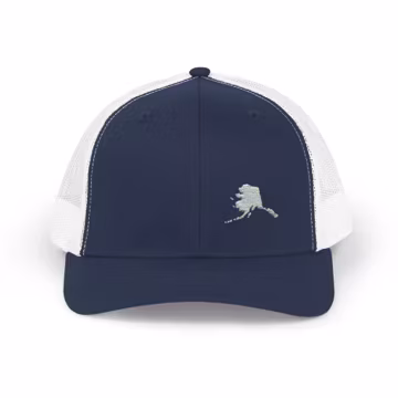 Alaska Hat - Custom Trucker Hat - Embroidered Alaska Map / State Silhouette, Alaska Gift