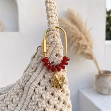 Trendy Beaded Bag Charm Keychain | Personalized Colorful Purse Charm | Custom Initial Accessory | Cute Backpack Decoration