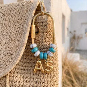 Personalized Beaded Bag Charm Keychain | Custom Color Purse Charm | Initial Letter Accessory | Handmade Backpack Decor | Unique Gift