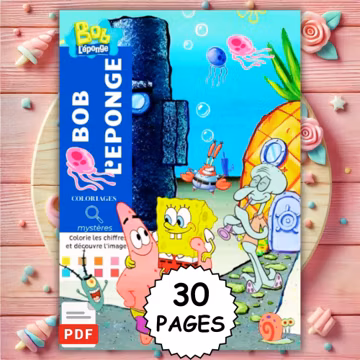 SpongeBob SquarePants Coloring Book: Mystery Color by Number (PDF Download)