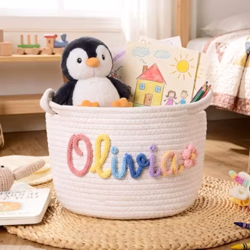 Personalized Baby Basket, Baby Gift Basket, Toy Basket, Custom Nursery Gift, Baby Shower Gift, Storage Basket, Baby Name Gift