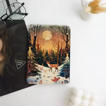 Vibrant Winter Forest Kindle Case Custom For Paperwhite 12th/11th, Kindle 2024/2022, Kindle Colorsoft,Kindle Case With Auto Wake/Sleep