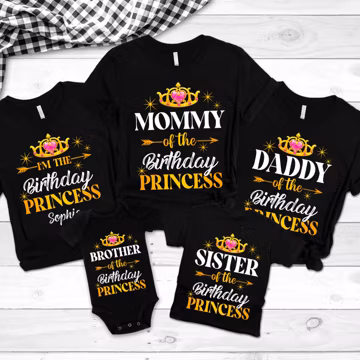 Custom Birthday Princess Shirt, Custom Family Birthday Shirt, Custom Birthday Party Shirt, Personalized Gift, Birthday Princess Shirt