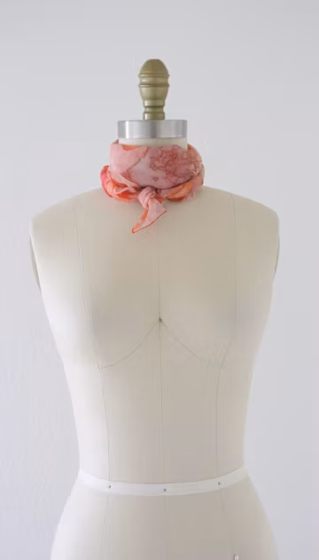 watercolor chiffon scarf - vintage 60s 70s colorful floral flower cute cottage cottagecore hippie boho bohemian womens square hair wrap
