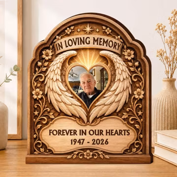 Personalized In Loving Memory 2D Print Wooden Wedding Plaque, Infant Loss Memorial Tabletop Decor