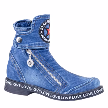 Jeans Women's Boots, Handmade Artistic Denim Boots, Birthday Gift