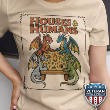 Vintage Dungeons and Dragons Houses and Humans T Shirt, Funny DnD Parody Tee, Retro Dungeon Master Gamer Gift