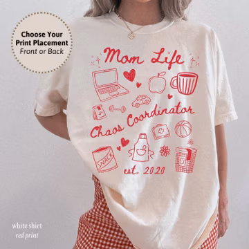 Custom Comfort Colors® Mom Life Shirt, Chaos Coordinator Tee, Personalized Gift for Mom, Mothers Day Gift, Gift for Wife, Birthday Gift