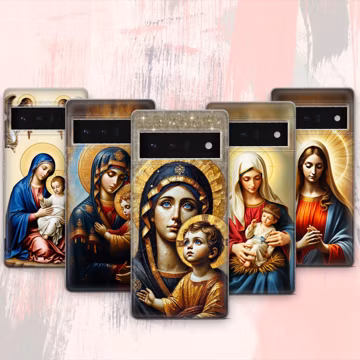 Mother Mary Phone Case Holy Family For Google Pixel 10A 9 ProXL 8 7A 6, Samsung S26 Ultra S25 FE S24 Plus S23 S22 S21 S20
