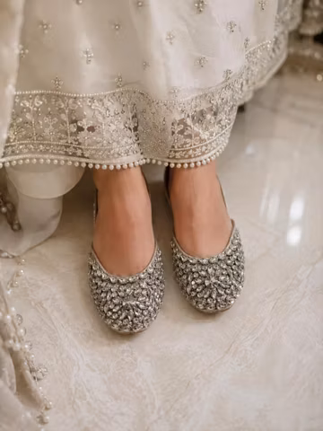 Handmade Bridal Kundan Khussa Shoes : Women Wedding Shoes