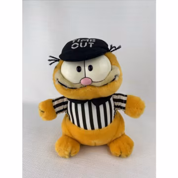 Vintage1978 1981 Dakin Garfield Time Out Umpire Referee Plush Stuffed Toy 8"
