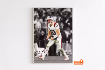 Drake Maye Poster, Signed Football Poster, Digital Download (Send a message for custom sizes)