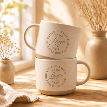 Personalized Mug Pottery Mug Company Mug Engraved Logo Mug, Custom Logo Coffee Mug Fathers Day Gifts, Employee Appreciation Gifts PD