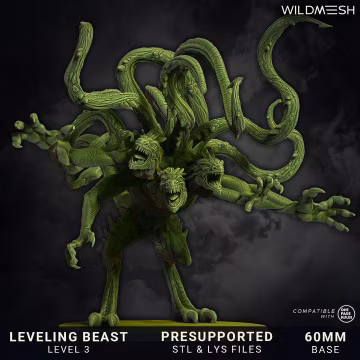 level3 Leveling Monster - WildMesh - Shuffle Monster - Sci-Fi Grimdark Monster Miniature