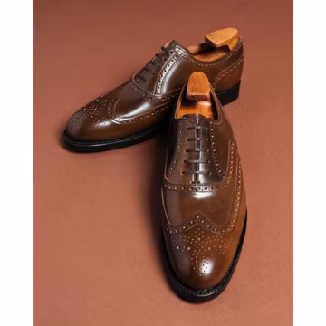 Handmade Brown Leather Oxford Shoes: Vintage Style Lace-Up