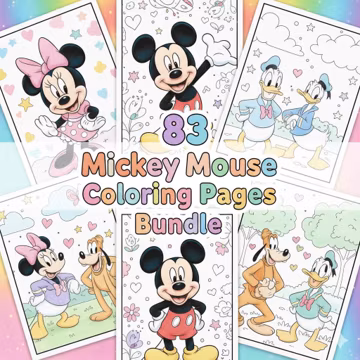Mickey Coloring Pages | Mickey and Friend Printable Coloring Sheet| Cute Mouse Party Favors and Goodie Bag Activity | Editable Coloring Page