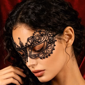 Black Crystal Masquerade Mask Women: Masquerade Ball Eye Mask, Prom, Wedding Party, Mardi Gras, Gothic Party Mask