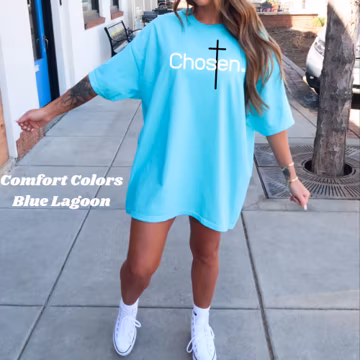 Chosen Comfort Colors Christian Shirt Minimalist Faith Tee for Women Christian Apparel Religious Inspirational Tee Christian Gift for Mom