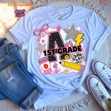 Preppy Back to School Bundle PNG, Coquette Teacher First Day of School Shirt Design, Girly Pencil Back To School, Pre-k 1st