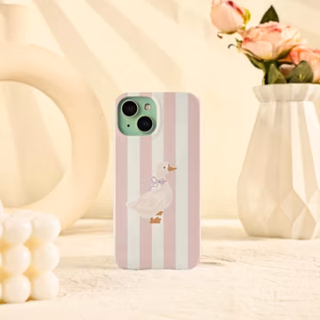 Pink Stripes Goose iPhone Case for iPhone Air 17 16 15 14 13 12 11 Pro Max 16e 15 14 Plus Mini iPhone X XS XR SE Tough/Soft iPhone Cover