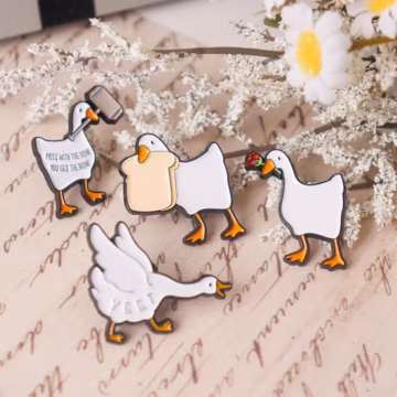 Funny Goose Pin Badge,Silly Goose Brooch,Cute Duck Badges for Backpacks,Clothing Accessories,Enamel Pin,Lapel Pin,Collar Pin,Enamel Pin Set
