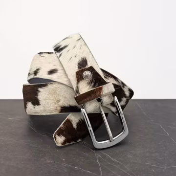 Cowhide Leather Belt Western Hair On Pony Skin Unisex