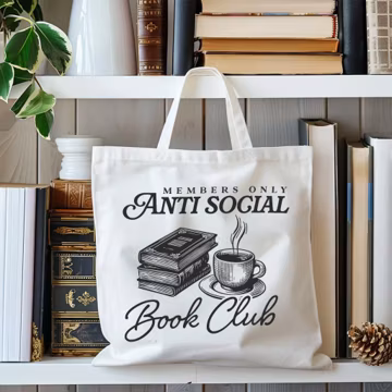 Anti Social Book Club Tote Bag: Bookish Reader Gift