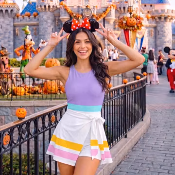 Daisy Duck Dress Skirt, Daisy Duck Halloween Costume Cosplay, Daisy Duck Wrap Skort Dress for Women, Magic Kingdom Vacation Trip Outfits