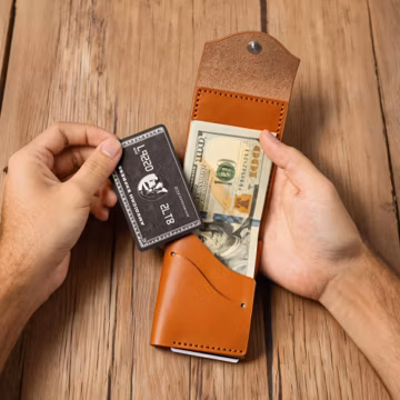 Minimalist Leather Card Holder Wallet RFID Slim Front Pocket Men