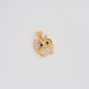 Gold Owl Charms 18K Gold Filled Animal Pendant for DIY Bracelet Necklace Jewelry Making Supply 19.6x14.5x3.3mm