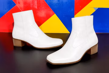 Handmade Men white Colour Suede Leather Ankle High Chelsea Boots For Men