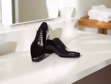 Handmade Black Leather Oxford Shoes, Men's Dress Shoes