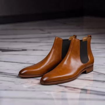 Handmade Mens brown leather chelsea boots, Men dress boots, Mens casual boots