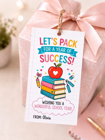 First Day Of School Gift Tag, Teacher Tag, Printable Back To School Tag, Canva Editable Template, Digital Download, Class Gift For Teachers