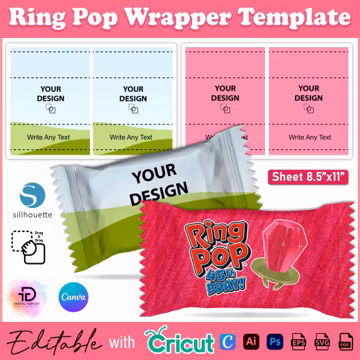 Ring Pop Wrapper, Ring Pop Label, Ring Pop Template, Canva Editable Ring Pop, Printable Ring Pop Wrapper, Ring Pop Wrap Design, Party Favors