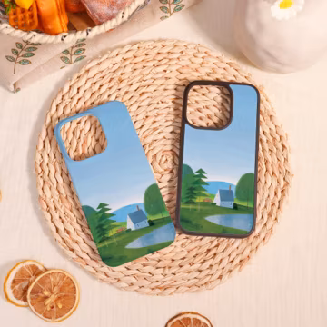 Green-field Lake-side Residence Customized iPhone Case,Personalized Gifts,For iPhone 16 15 14 13 12 Mini Plus Pro Max,iPhone X/XS/XR/SE 2020