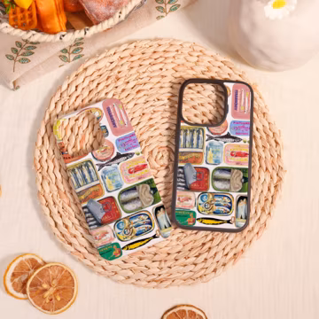 Canned Fish Art Customized iPhone Case/Protector,Personalized iPhone Gift,For iPhone 16 15 14 13 12 Mini Plus Pro Max,iPhone X/XS/XR/SE 2020