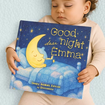 Personalized Baby book with Name 1st First Birthday gift kids Boy Girl grandchild baby shower Custom bedtime Children's storybook newborn