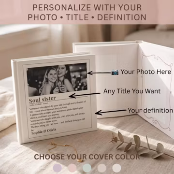 Best Friend Photo Memory Book, Personalized Soul Sister Gift, Photo Album, Birthday Gift for Bestie, Friendship Keepsake Journal