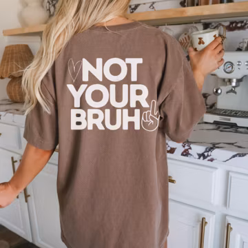 Bruh trendy oversized shirt for mom of teen brain rot t-shirt gift for mom of tween aesthetic comfort colors funny mom shirt gift for wife