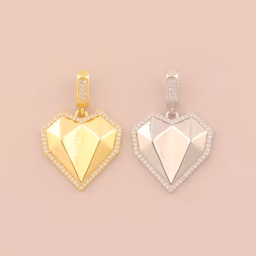 18K Gold Filled Heart Pendant Gold Love Charms CZ Heart Charm for DIY Bracelets Necklaces Jewelry Accessories Making