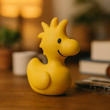 Woodstock Duck Figurine: 3D Printed Peanuts Desk Decor